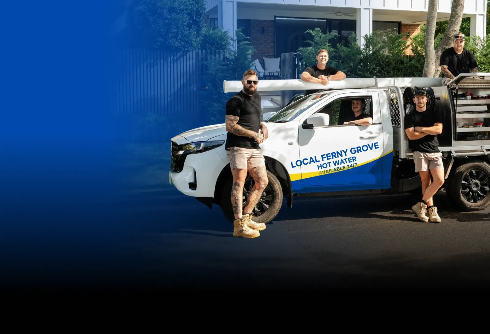 Local Ferny Grove Hot Water team with the ute